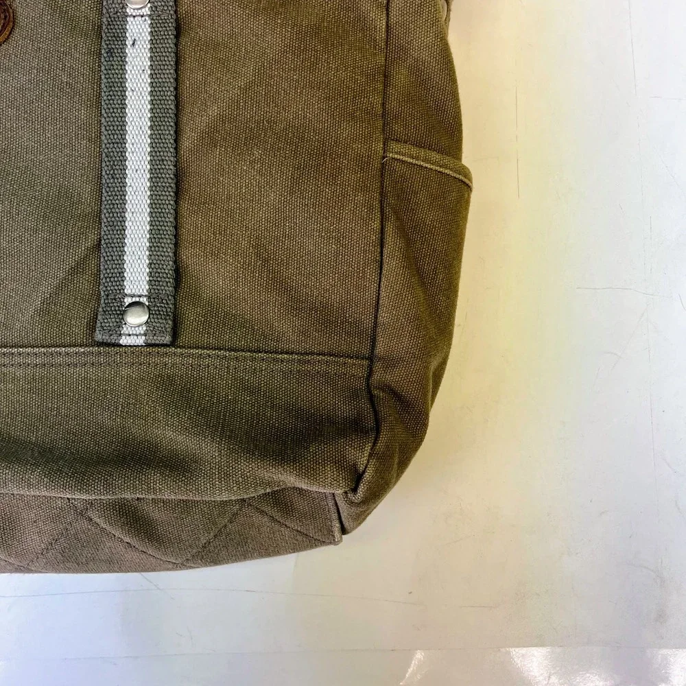 Fossil Olive Green Canvas Messenger Bag Crossbody Satchel Buckle Utility Unisex
